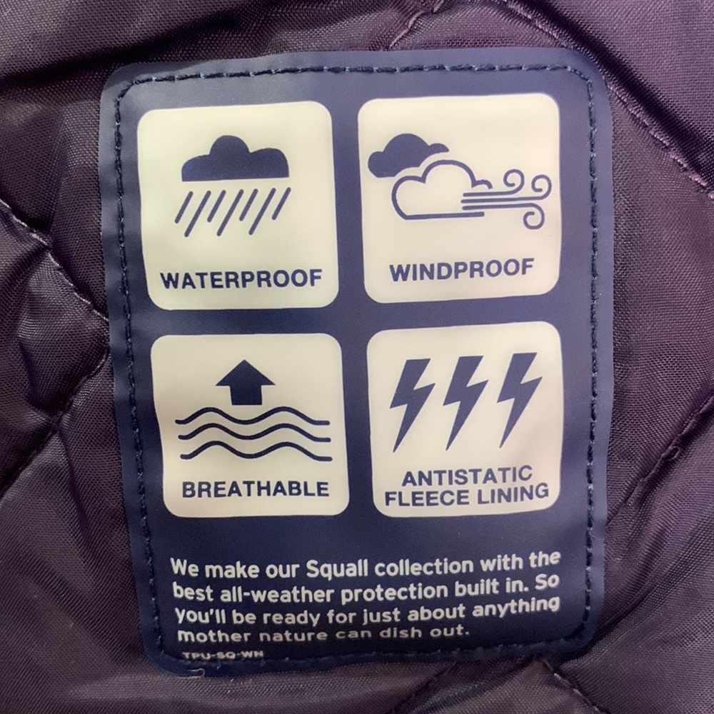Lands’ End Parka Purple Medium Windbreaker Fleece Lined Full Zip Detachable Hood - Picture 11 of 17